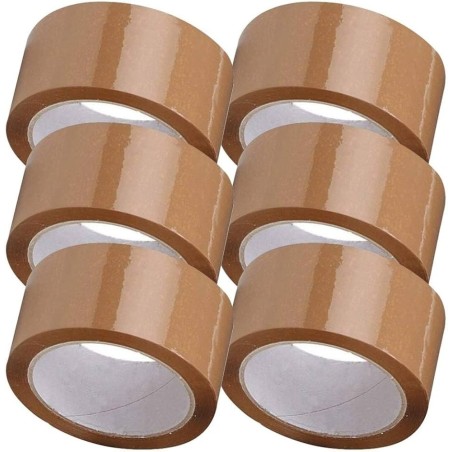 Taśma klejąca 48mm/66y brązowa solvent 6 szt,